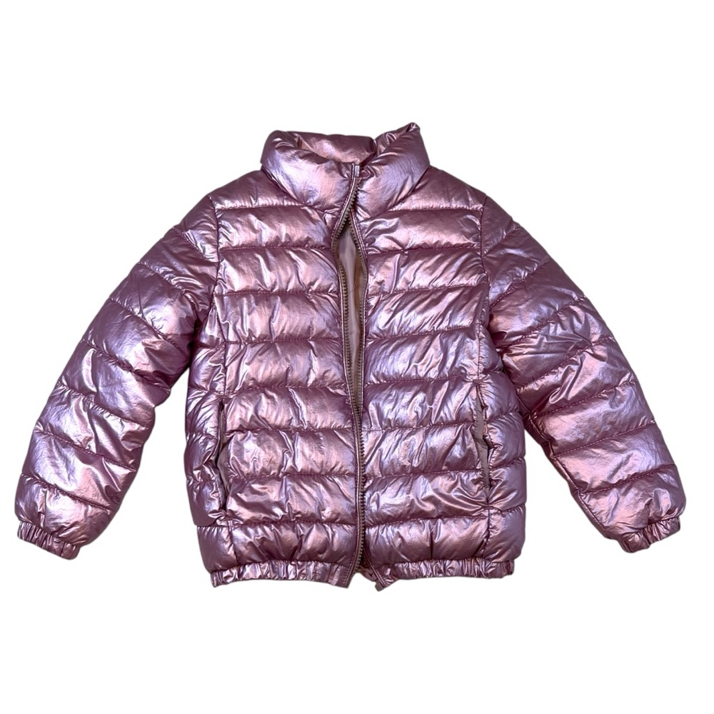 Zara Girls Purple Shiny Puffer Coat Girl Jacket Size 6